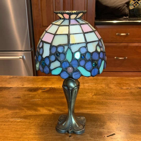 PartyLite Stained Glass 2 Pc Tea Light Holder